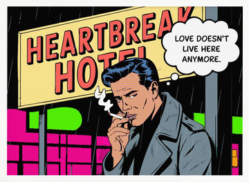 Retro Heartbreak Hotel | Poster - White Frame Interior