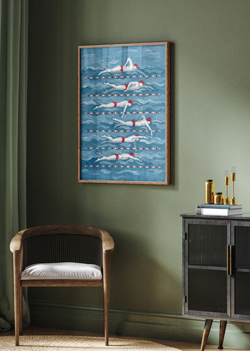 Swimmers In Motion | Poster - Room Interior 2