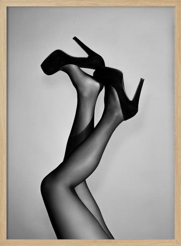 Elegant High Heel Legs | Poster - Wood Frame Interior