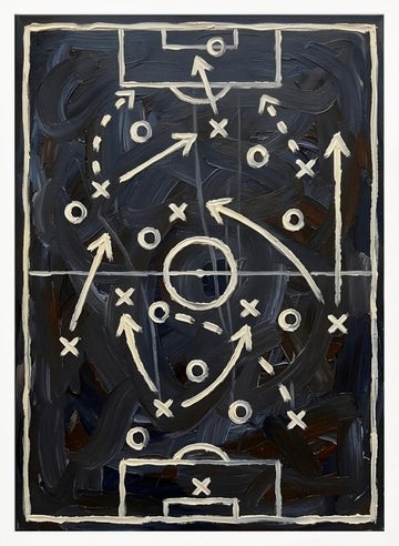 Football Play Diagram | Poster - White Frame Interior