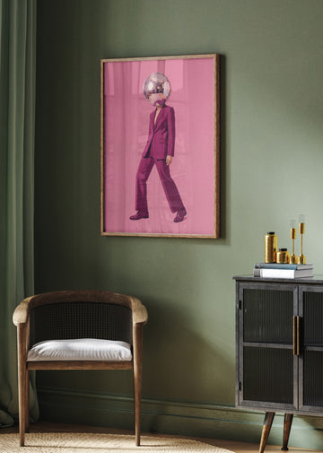 Pink Disco Suit | Poster - Room Interior 2
