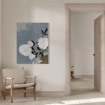 Soft Blue Flowers | Canvas - Room Interior 1