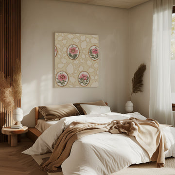 Vintage Floral Cameos | Canvas - Room Interior 2
