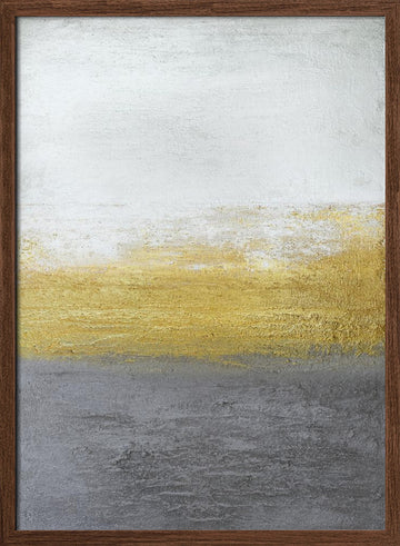 Golden Grey Horizon | Poster - Walnut Frame Interior