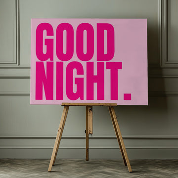 Good Night Pink Message | Canvas - Room Interior 1