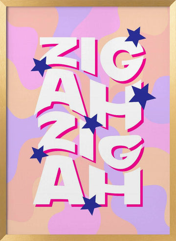 Colorful Zig A Zig Ah | Poster - Gold Frame Interior