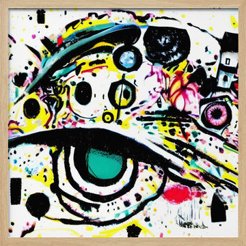 Vibrant Abstract Gaze | Poster - Wood Frame Interior