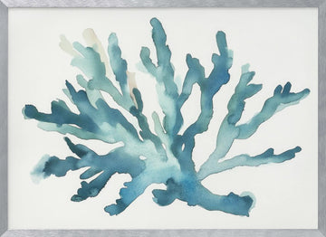 Turqoiuse Coral | Poster - Silver Frame Interior