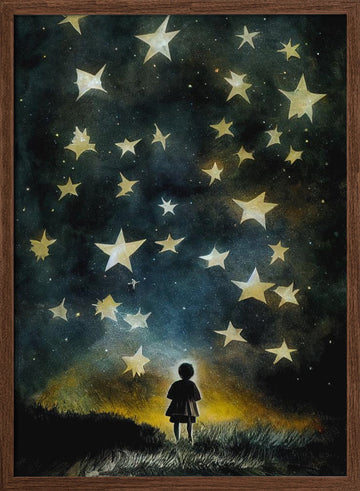 Starry Dreams | Poster - Walnut Frame Interior