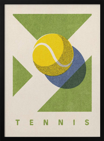 Retro Tennis Game | Poster - Black Metal Frame Interior
