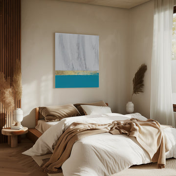 Teal Gold Horizon | Canvas - Room Interior 2