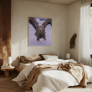 Powerful Eagle Winter Landing | Canvas - Room Interior 2