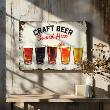 Craft Beer Served Here Bar Sign | Canvas - Room Interior 2