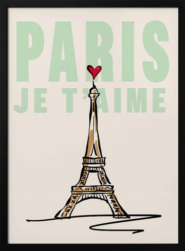 Paris Je T'aime | Poster - Black Metal Frame Interior