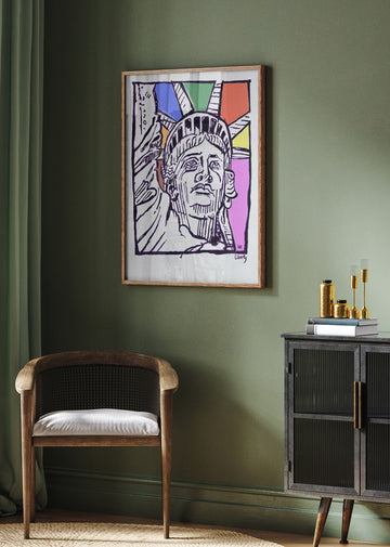 Pop Art Lady Liberty | Poster - Room Interior 2
