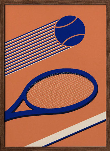 Tennis 80s | Poster - Walnut Frame Interior