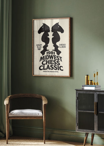 Strategic Chess Knights Illusion | Poster - Room Interior 2