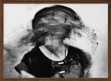 Abstract Fragmented Portrait | Poster - Walnut Frame Interior