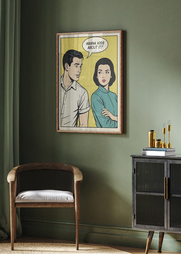 Retro Kiss Proposal | Poster - Room Interior 2