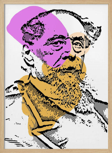 Bearded Man Pop Art | Poster - Wood Frame Interior