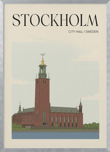 Stockholm City Hall | Poster - Silver Frame Interior