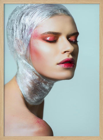 Pink Wrapped Beauty | Poster - Wood Frame Interior