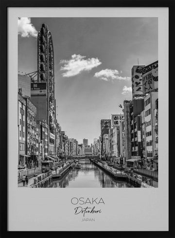 Dotonbori Canal Osaka Japan | Poster - Black Metal Frame Interior