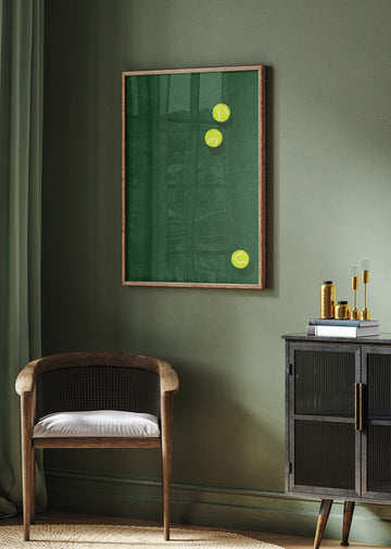 Green Court Tennis Balls | Poster - Room Interior 2
