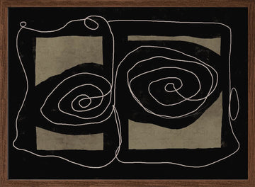 Dark Abstract Spirals | Poster - Walnut Frame Interior