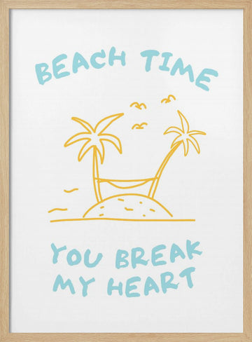 Beach Time Island Heart | Poster - Wood Frame Interior