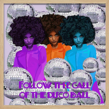 Vibrant Disco Women | Poster - Wood Frame Interior