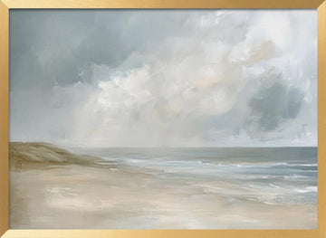 Misty Beach Morning | Poster - Gold Frame Interior