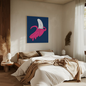 Dripping Pink Banana | Canvas - Room Interior 2
