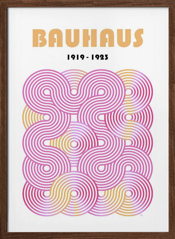Bauhaus Geometric Lines | Poster - Walnut Frame Interior