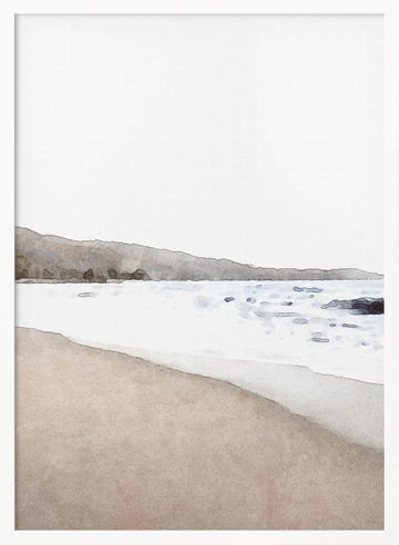 Serene Beach Landscape | Poster - White Frame Interior