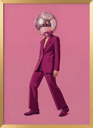 Pink Disco Suit | Poster - Gold Frame Interior