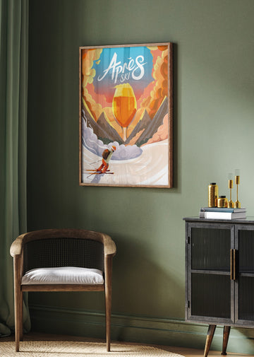 Après Ski Sunset Beer | Poster - Room Interior 2