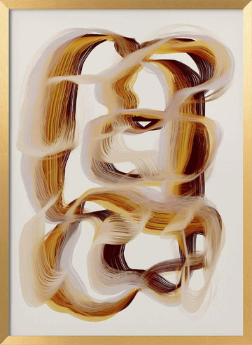 Flowing Amber Paths | Poster - Gold Frame Interior