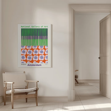 Retro Floral Stripes | Canvas - Room Interior 1