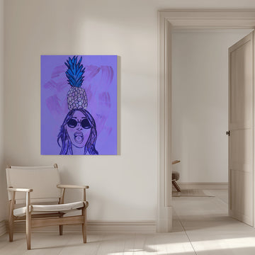 Pineapple Cool Girl | Canvas - Room Interior 1
