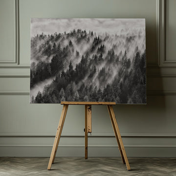 Misty Forest Light Rays | Canvas - Room Interior 1