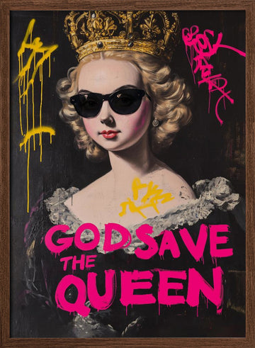 God Save the Queen | Poster - Walnut Frame Interior