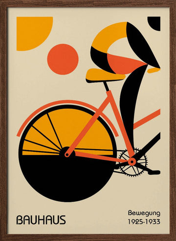 Abstract Bike Rider | Poster - Walnut Frame Interior