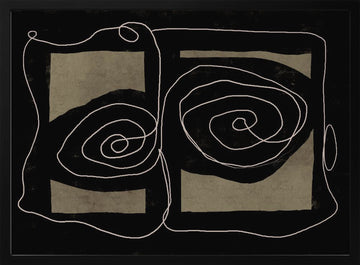 Dark Abstract Spirals | Poster - Black Metal Frame Interior