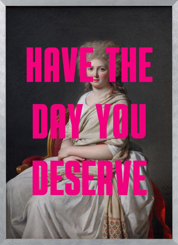 Sassy Pink Text Portrait | Poster - Silver Frame Interior