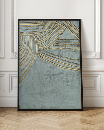 Flowing Gold Lines | Poster - Room Interior 1
