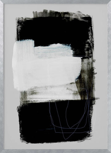 Abstract Brush Strokes 130 | Poster - Silver Frame Interior