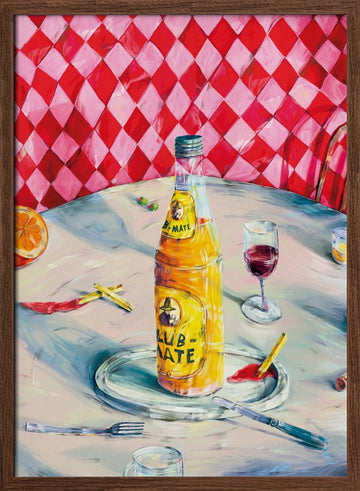 Vibrant Table Still Life | Poster - Walnut Frame Interior