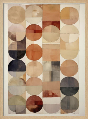 Earthy Geometric Flow | Poster - Wood Frame Interior