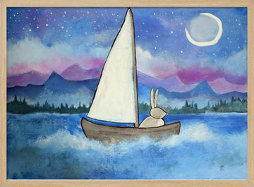 Sailboatbunny | Poster - Wood Frame Interior
